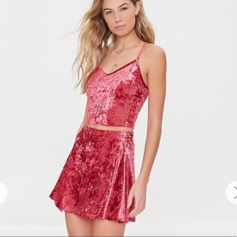New in Package Burgundy Velour High Waist Mini Skirt, Juniors